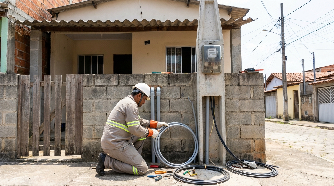 Instalação de Poste Padrão em Praia Grande‑SP