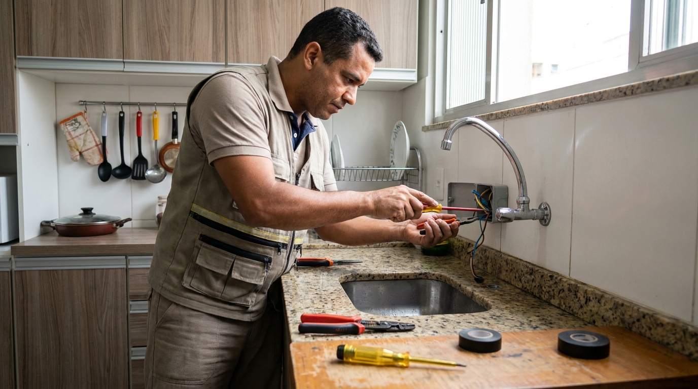 Instalação em Cozinha ou Área Gourmet em Praia Grande‑SP